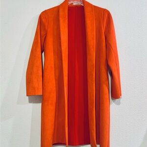 Zara Orange Trench Coat, faux suede,
